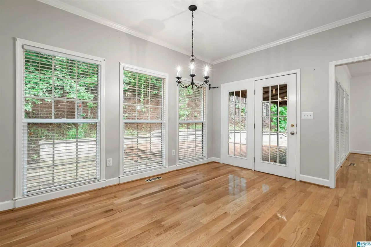 Breakfast room with french doors to the rear deck